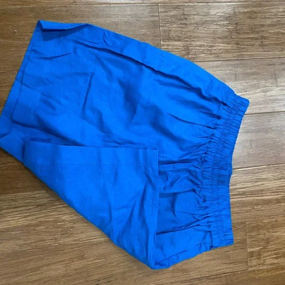 Universal Standard Linen Blend Juniper shorts in Mykonos blue, NWT, Size 6-8 - Picture 4 of 9